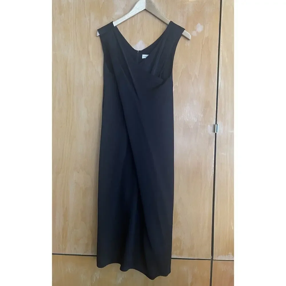 Malene Birger Black Sleeveless Aluta Cross Over Dress Black Size 36